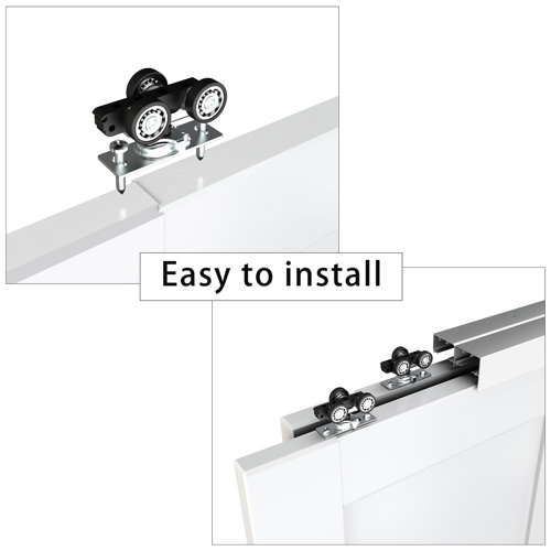 JUBEST Bypass Sliding Door Hardware, Bypass Wardrobe Closet Door